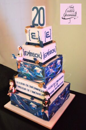 gateau décoré sur mesure cake design epitech corporate cake strasbourg Alsace haute couture gourmande